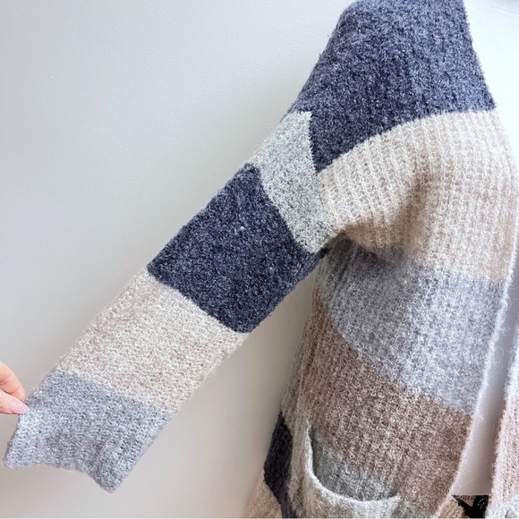 Pepin Anthropologie Alpaca Wool Blend Colorblock Open Front Cardigan Small - Picture 4 of 9